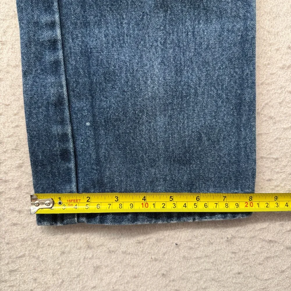 Vintage Jordache Men's Blue Denim Jeans Pockets Zip-Fly Logo Made in USA Size 36